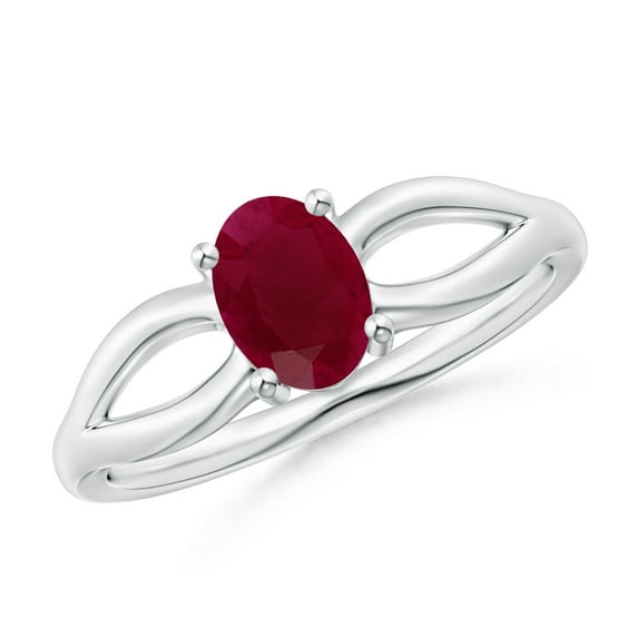Angara Natural 1 Ct. Ruby Solitaire Ring in Sterling Silver for Women (Ring Size: 11.5)