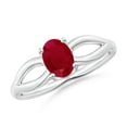 thumbnail image 1 of Angara Natural 1 Ct. Ruby Solitaire Ring in Sterling Silver for Women (Ring Size: 7), 1 of 9