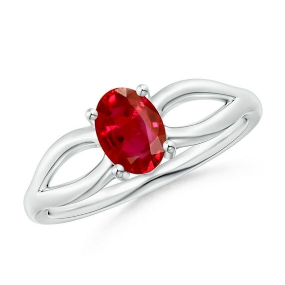 Angara Natural 1 Ct. Ruby Solitaire Ring in Sterling Silver for Women (Ring Size: 8.5)