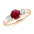 thumbnail image 1 of Angara Natural 1 Ct. Ruby with Diamond Classic Ring in 14K Rose Gold for Women (Ring Size: 12), 1 of 11