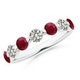 thumbnail image 1 of Angara Natural 1 Ct. Ruby with Diamond Non Eternity Wedding Band in 14K White Gold for Women (Ring Size: 3), 1 of 9