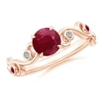 thumbnail image 1 of ANGARA Natural 1 ct Ruby and Diamond Ivy Scroll Ring in 14K Rose Gold for Women (Size-6mm) | July Birthstone, Birthday, Anniversary, Jewelry Gift for Women | Natural Ruby Ring, 1 of 8