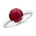 thumbnail image 1 of ANGARA Natural Round 2.1 ct Ruby Solitaire Engagement Ring in 14K White Gold for Women (Size-8mm) | July Birthstone, Birthday, Anniversary, Jewelry Gift for Women | Natural Ruby Ring, 1 of 10