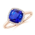 thumbnail image 1 of Angara Natural 2.15 Ct. Tanzanite with Diamond Halo Ring in 14K Rose Gold for Women (Ring Size: 3.5), 1 of 9