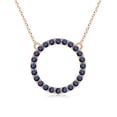 thumbnail image 1 of ANGARA Natural 2.16 ct Blue Sapphire Open Circle Eternity Pendant in 14K Rose Gold for Women (Size-2.5mm) | September Birthstone, Anniversary, Jewelry Gift for Women | Natural Blue Sapphire Necklace, 1 of 9