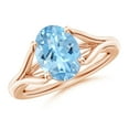 thumbnail image 1 of Angara Natural 2.2 Ct. Aquamarine Solitaire Ring in 14K Rose Gold for Women (Ring Size: 7), 1 of 10