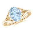 thumbnail image 1 of Angara Natural 2.2 Ct. Aquamarine Solitaire Ring in 14K Yellow Gold for Women (Ring Size: 11), 1 of 10