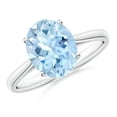 thumbnail image 1 of Angara Natural 2.2 Ct. Aquamarine Solitaire Ring in Sterling Silver for Women (Ring Size: 3.5), 1 of 9