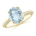 thumbnail image 1 of ANGARA Natural Oval 2.2 ct Aquamarine Bypass Ring with Diamond Accents in 14K Yellow Gold for Women (Size-10x8mm) | March Birthstone, Anniversary, Jewelry Gift for Women | Natural Aquamarine Ring, 1 of 8