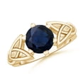 thumbnail image 1 of Angara Natural 2.2 Ct. Blue Sapphire Solitaire Ring in 14K Yellow Gold for Women (Ring Size: 3), 1 of 10