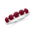 thumbnail image 1 of Angara Natural 2.2 Ct. Ruby Non Eternity Wedding Band in 14K White Gold for Women (Ring Size: 8), 1 of 11