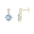 thumbnail image 1 of Angara Natural 2.24 Ct. Aquamarine with Diamond Dangle Earrings in 14K Yellow Gold for Women, 1 of 8