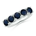 thumbnail image 1 of ANGARA Natural Half Eternity 5 Stone 2.3 ct Blue Sapphire Wedding Band in 925 Sterling Silver for Women (Size-4.5mm) | Anniversary, Jewelry Gift for Women | Natural Sapphire Ring, 1 of 10