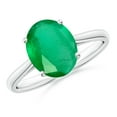 thumbnail image 1 of ANGARA Natural Oval Solitaire 2.25 ct Emerald Cocktail Ring in 14K White Gold for Women (Size-10x8mm) | May Birthstone, Birthday, Anniversary, Jewelry Gift for Women | Natural Emerald Ring, 1 of 9