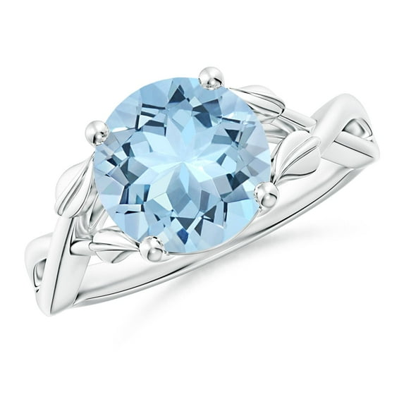 Angara Natural 2.3 Ct. Aquamarine Solitaire Ring in 14K White Gold for Women (Ring Size: 5)