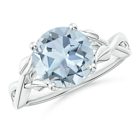 Angara Natural 2.3 Ct. Aquamarine Solitaire Ring in 14K White Gold for Women (Ring Size: 6)