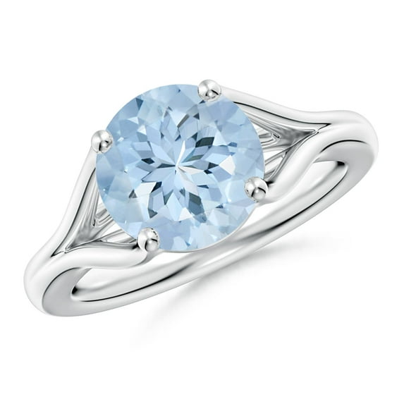 Angara Natural 2.3 Ct. Aquamarine Solitaire Ring in Sterling Silver for Women (Ring Size: 9.5)