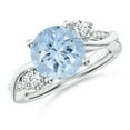 thumbnail image 1 of ANGARA Natural Nature Inspired 2.3 ct Aquamarine & Diamond Twisted Vine Ring in 14K White Gold for Women (Size-9mm) | March Birthstone, Anniversary, Jewelry Gift for Women | Natural Aquamarine Ring, 1 of 9