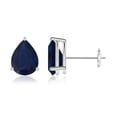 thumbnail image 1 of ANGARA Natural Pear-Shaped 2.3 ct Blue Sapphire Stud Earrings in 14K White Gold for Women (Size-8x6mm) | September Birthstone, Anniversary, Jewelry Gift for Women | Natural Blue Sapphire Earrings, 1 of 7