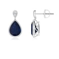thumbnail image 1 of ANGARA Natural 2.3 Ct Sapphire Teardrop Earrings with Diamond in 14K White Gold for Women (Size-8x6mm) | September Birthstone, Anniversary, Jewelry Gift for Women | Natural Blue Sapphire Earrings, 1 of 6
