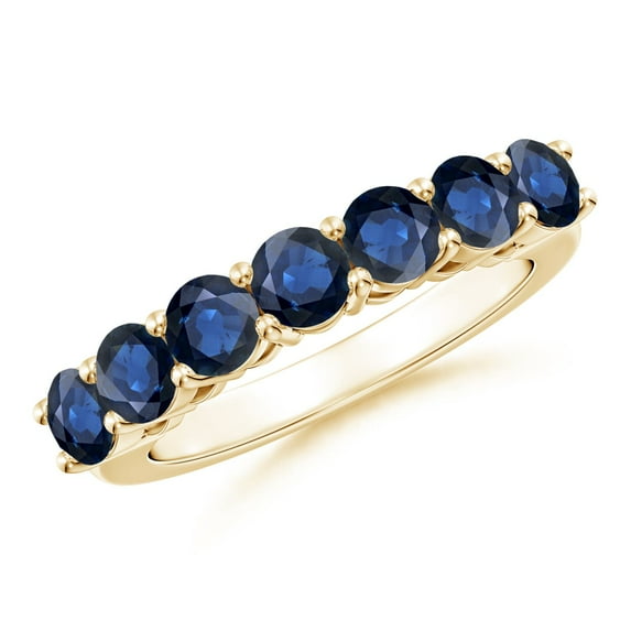Angara Natural 2.31 Ct. Blue Sapphire Non Eternity Wedding Band in 14K Yellow Gold for Women (Ring Size: 3.5)