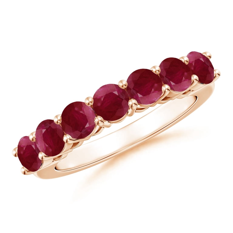 ANGARA Natural Half Eternity Seven Stone ct Ruby Wedding Band