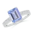 thumbnail image 1 of ANGARA Natural Octagonal 2.4 ct Tanzanite Cocktail Ring with Diamonds in 14K White Gold for Women (Size-9x7mm) | December Birthstone, Anniversary, Jewelry Gift for Women | Natural Tanzanite Ring, 1 of 11
