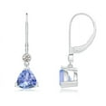 thumbnail image 1 of ANGARA Natural V Prong-Set Trillion 2.4 ct Tanzanite Drop Earrings in 14K White Gold for Women (Size-7mm) | December Birthstone, Anniversary, Jewelry Gift for Women | Natural Tanzanite Earrings, 1 of 7