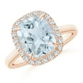 thumbnail image 1 of ANGARA Natural Rectangular 2.45 ct Aquamarine Cathedral Style Cocktail Ring in 14K Rose Gold for Women (Size-10x8mm) | March Birthstone, Anniversary, Jewelry Gift for Women | Natural Aquamarine Ring, 1 of 10
