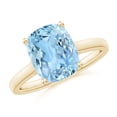 thumbnail image 1 of ANGARA Natural 2.45 ct Aquamarine Engagement Ring with Hidden Accents in 14K Yellow Gold for Women (Size-10x8mm) | March Birthstone, Anniversary, Jewelry Gift for Women | Natural Aquamarine Ring, 1 of 7