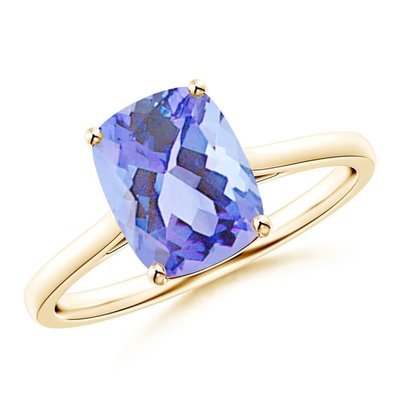 Angara Natural 2.45 Ct. Tanzanite Fashion Ring in 14K Yellow Gold for Women (Ring Size: 9.5)