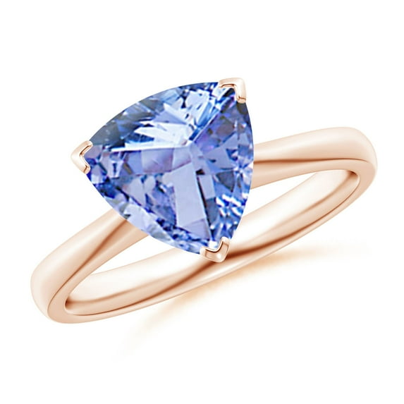 Angara Natural 2.45 Ct. Tanzanite Solitaire Engagement Ring in 14K Rose Gold for Women (Ring Size: 3.5)