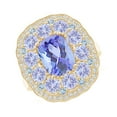 thumbnail image 1 of ANGARA Natural Cushion 2.45 ct Tanzanite Cocktail Ring in 14K Yellow Gold for Women (Size-9x7mm) | December Birthstone, Anniversary, Jewelry Gift for Women | Natural Tanzanite Ring, 1 of 10