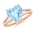 thumbnail image 1 of Angara Natural 2.52 Ct. Aquamarine Solitaire Ring in 14K Rose Gold for Women (Ring Size: 10.5), 1 of 9