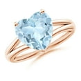 thumbnail image 1 of Angara Natural 2.52 Ct. Aquamarine Solitaire Ring in 14K Rose Gold for Women (Ring Size: 11), 1 of 8