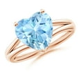 thumbnail image 1 of Angara Natural 2.52 Ct. Aquamarine Solitaire Ring in 14K Rose Gold for Women (Ring Size: 5), 1 of 9