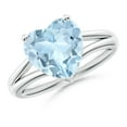 thumbnail image 1 of Angara Natural 2.52 Ct. Aquamarine Solitaire Ring in Sterling Silver for Women (Ring Size: 8.5), 1 of 9