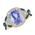 thumbnail image 1 of ANGARA Natural 2.6 ct Tanzanite & Aquamarine Crossover Ring with Diamond in 14K Yellow Gold for Women (Size-10x8mm) | December Birthstone, Anniversary, Jewelry Gift for Women | Natural Tanzanite Ring, 1 of 8