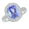 thumbnail image 1 of Angara Natural 2.6 Ct. Tanzanite with Diamond Halo Ring in 14K White Gold for Women (Ring Size: 12), 1 of 8