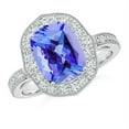 thumbnail image 1 of ANGARA Natural Cushion 2.6 ct Tanzanite Halo Ring in 14K White Gold for Women (Size-10x8mm) | December Birthstone, Birthday, Anniversary, Jewelry Gift for Women | Natural Tanzanite Ring, 1 of 8