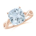 thumbnail image 1 of ANGARA Natural Claw-Set Cushion 2.7 ct Aquamarine Solitaire Engagement Ring in 14K Rose Gold for Women (Size-9mm) | March Birthstone, Anniversary, Jewelry Gift for Women | Natural Aquamarine Ring, 1 of 9
