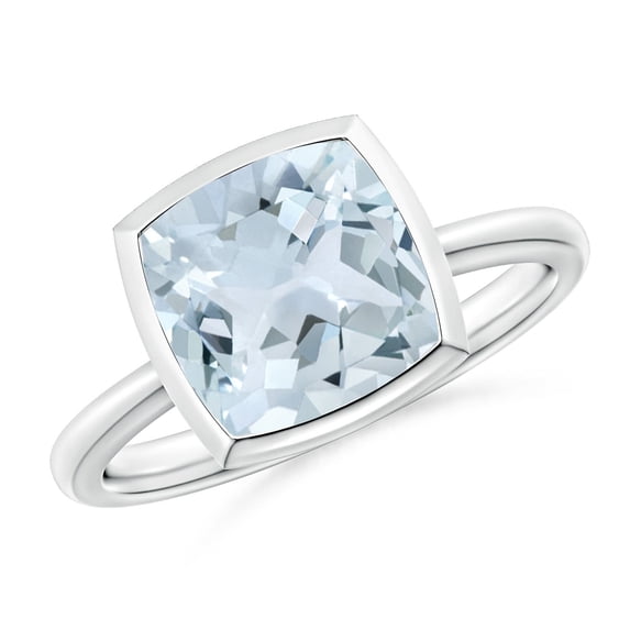 Angara Natural 2.7 Ct. Aquamarine Solitaire Ring in 14K White Gold for Women (Ring Size: 11.5)