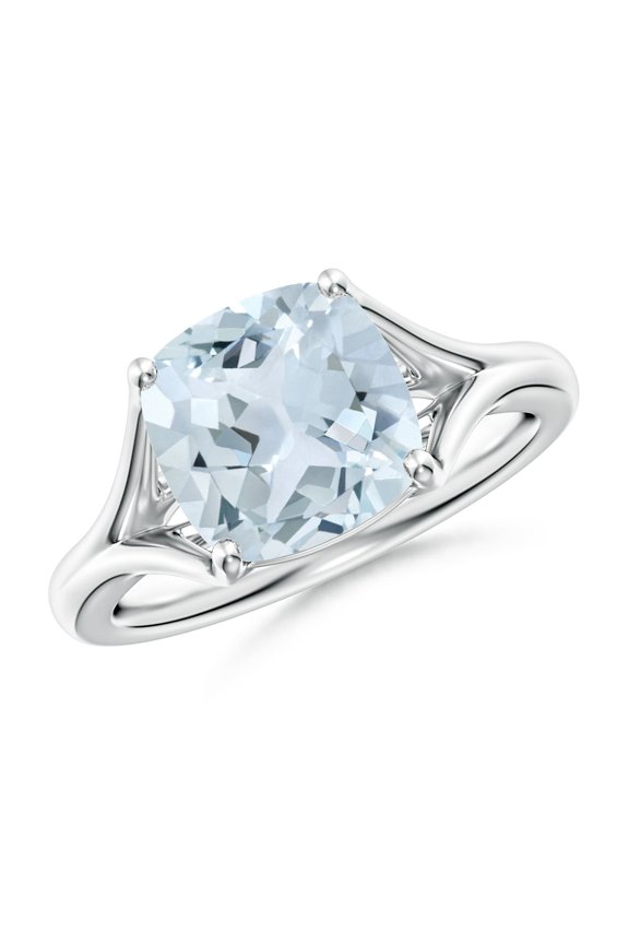 Natural 2.7 Ct. Aquamarine Solitaire Ring in 14K White Gold for Women (Ring Size: 5)