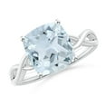 thumbnail image 1 of ANGARA Natural Claw-Set Cushion 2.7 ct Aquamarine Solitaire Engagement Ring in 14K White Gold for Women (Size-9mm) | March Birthstone, Anniversary, Jewelry Gift for Women | Natural Aquamarine Ring, 1 of 8