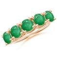 thumbnail image 1 of ANGARA Natural Half Eternity Five Stone 2.75 ct Emerald Wedding Band in 14K Rose Gold for Women (Size-5.5mm) | May Birthstone, Birthday, Anniversary, Jewelry Gift for Women | Natural Emerald Ring, 1 of 12