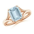 thumbnail image 1 of Angara Natural 2 Ct. Aquamarine Solitaire Ring in 14K Rose Gold for Women (Ring Size: 3.5), 1 of 10
