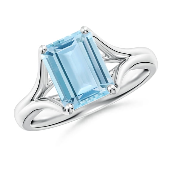 Angara Natural 2 Ct. Aquamarine Solitaire Ring in Sterling Silver for Women (Ring Size: 11.5)