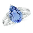 thumbnail image 1 of Angara Natural 3.1 Ct. Tanzanite with Diamond Classic Ring in 14K White Gold for Women (Ring Size: 9), 1 of 9
