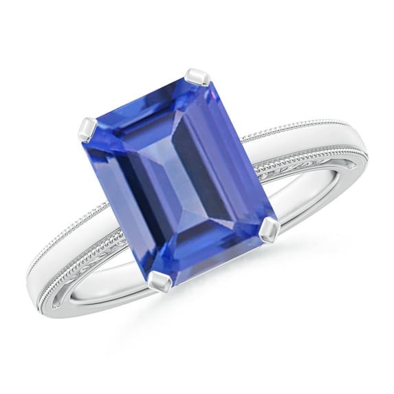 Angara Natural 3.15 Ct. Tanzanite Solitaire Ring in Sterling Silver for Women (Ring Size: 11.5)