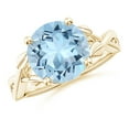 thumbnail image 1 of Angara Natural 3.2 Ct. Aquamarine Solitaire Ring in 14K Yellow Gold for Women (Ring Size: 4), 1 of 10